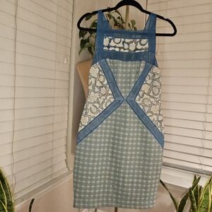 Tracy Reese Blue and Cream Patterned Dress